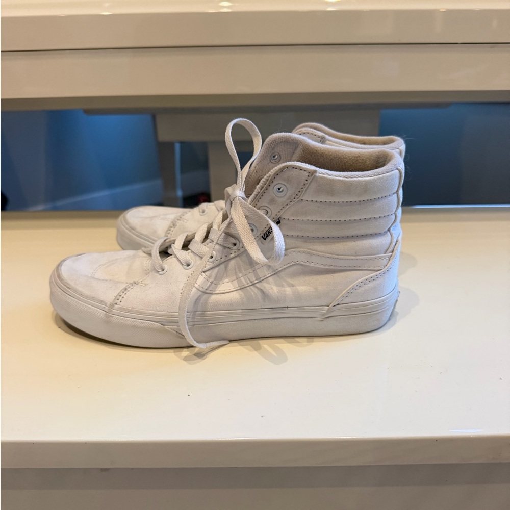 Vans Kids White High-Top Canvas Sneakers